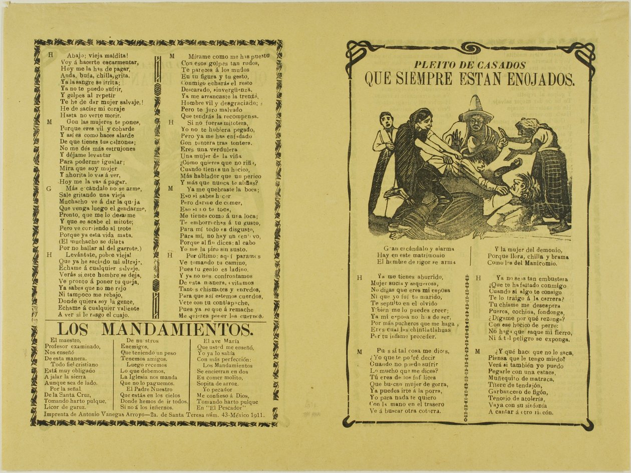 Streit der Ehepartner, die immer wütend sind af José Guadalupe Posada