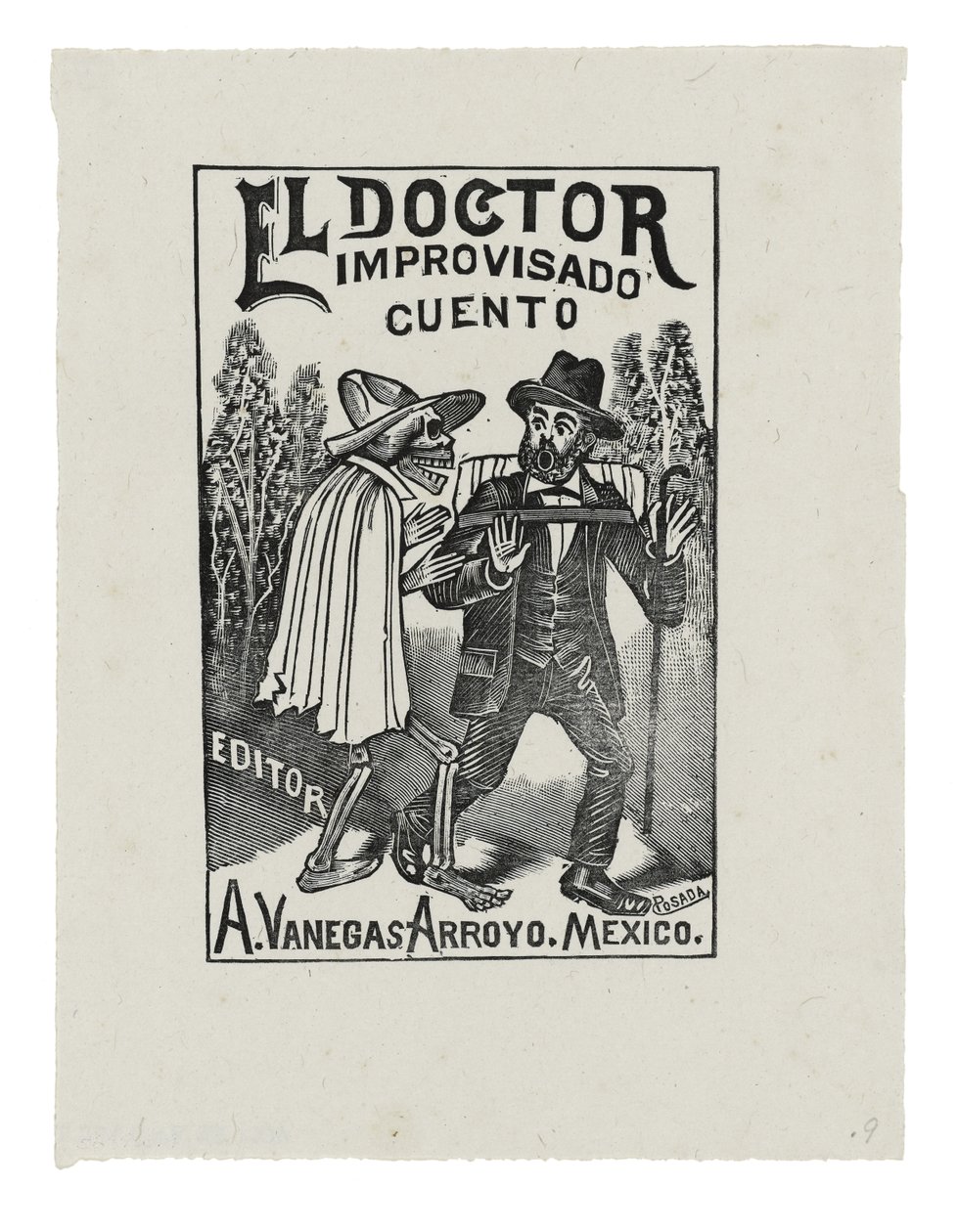 The Impromptu Doctor Tale, ca. 1888-1913, trykt 1942 (gravering) af José Guadalupe Posada
