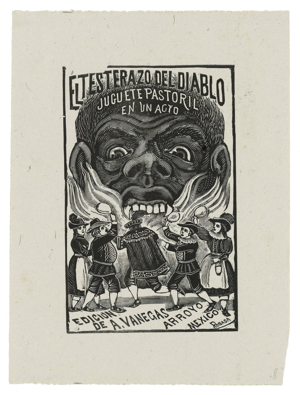 El Testarazo del Diablo, ca. 1900, trykt 1942 (gravering) af José Guadalupe Posada