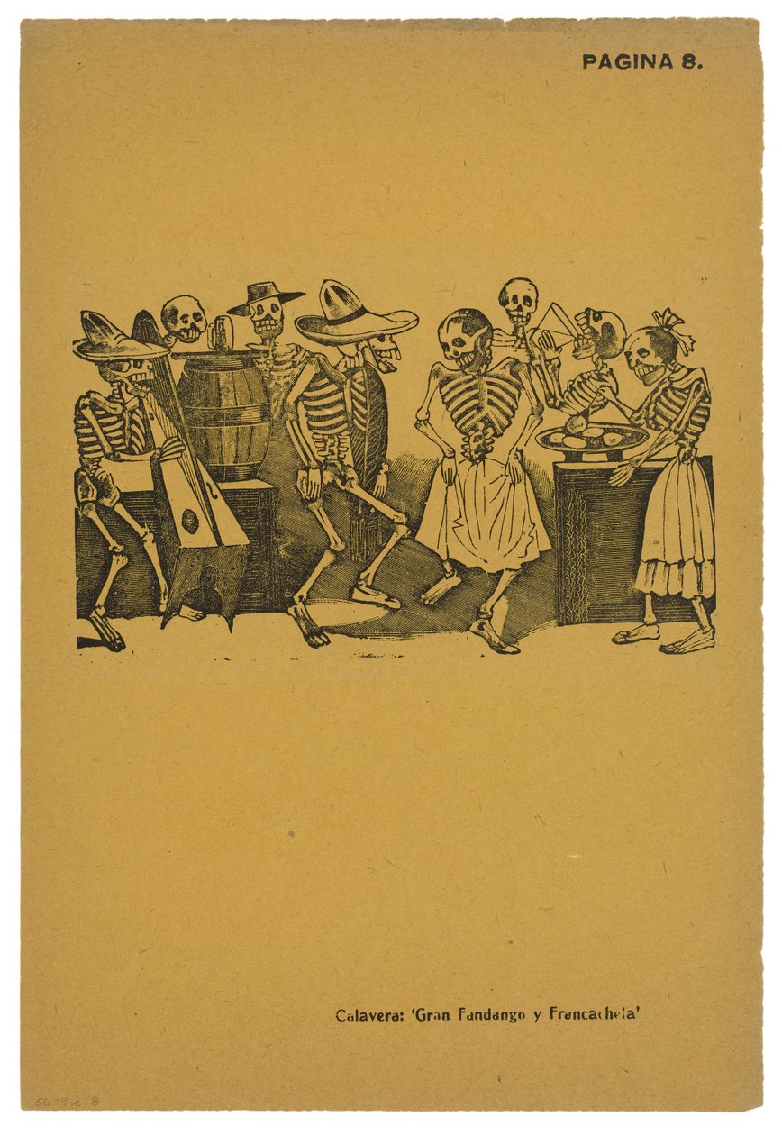 El jarabe de ultratumba, ca. 1910, trykt 1943 (foto-relief radering med gravering) af José Guadalupe Posada