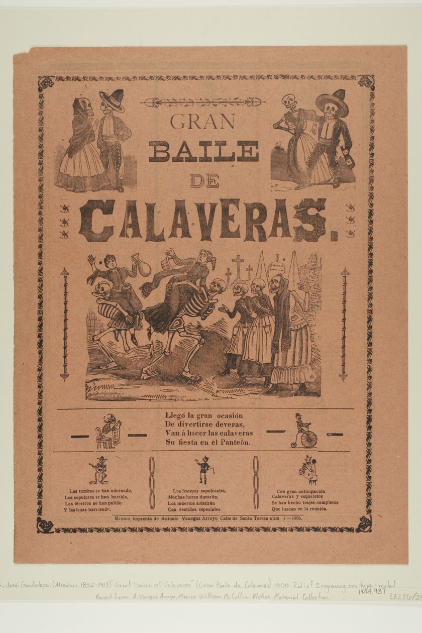 Großer Ball der Calaveras af José Guadalupe Posada