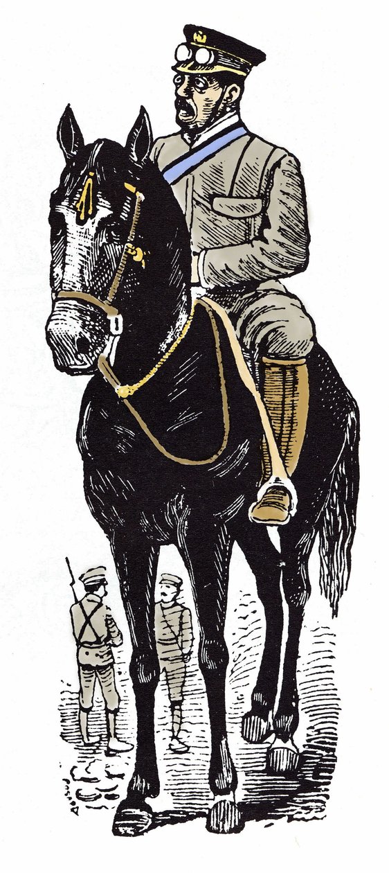 Den mexicanske revolution (1910-1920): Portræt af victoriansk gartner (1854-1916). Xylografi af Jose Guadalupe Inn (1852-1913). af José Guadalupe Posada