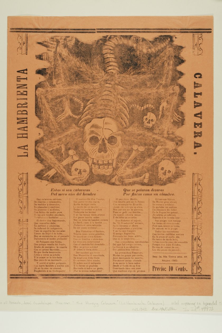 Die verhungernde Calavera af José Guadalupe Posada