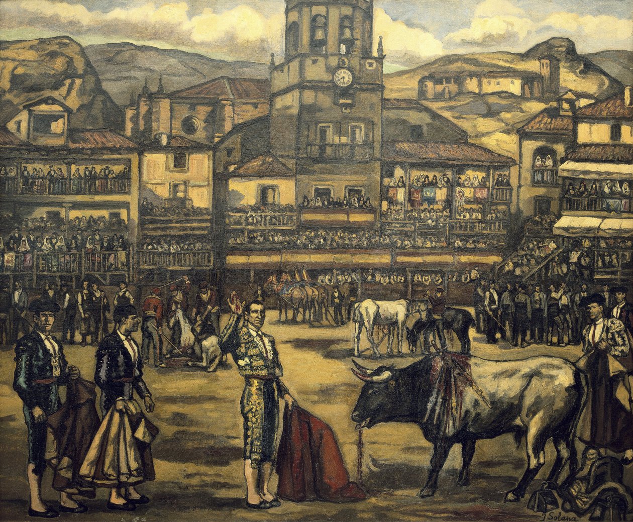 GUTIERREZ SOLANA, Jose (1886-1945). Tyrefægtning i Ronda (Capea en Ronda) af Jose Gutierrez Solana