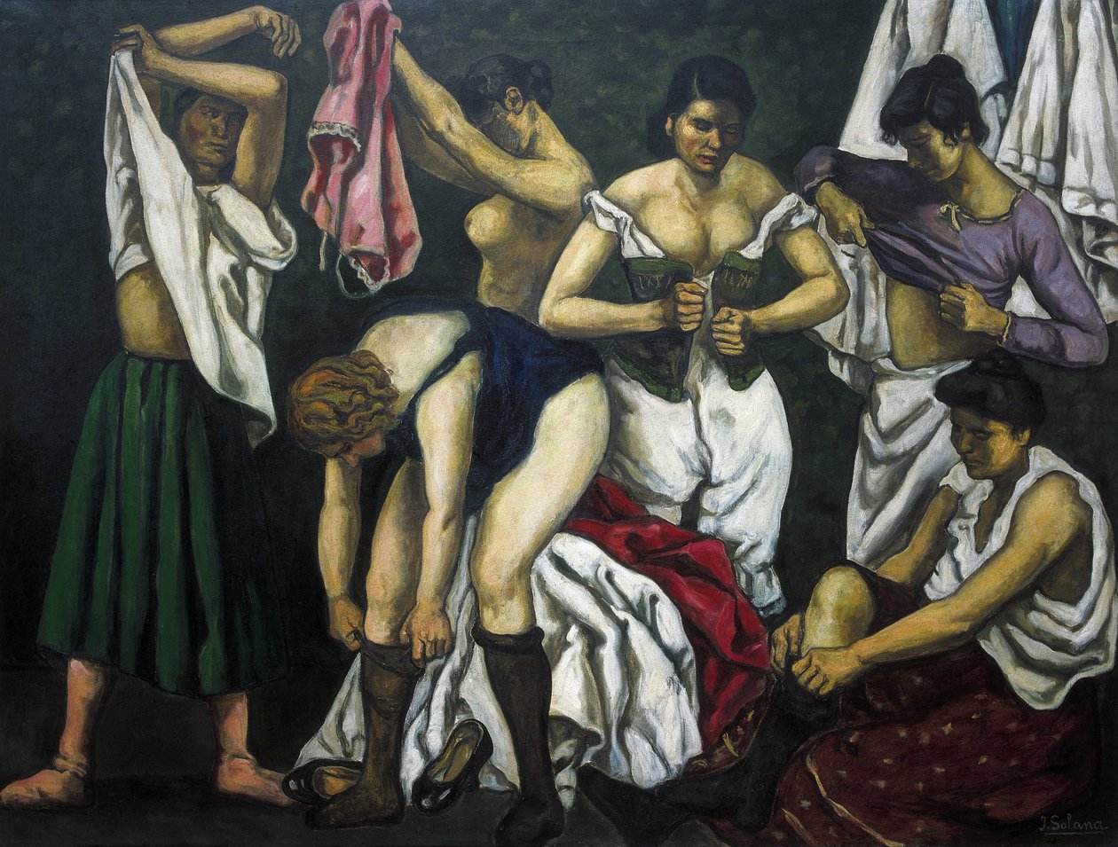 GUTIERREZ SOLANA, Jose (1886-1945). Afklædte kvinder. 1933. Samtidskunst. Olie på lærred. Privat samling af Jose Gutierrez Solana