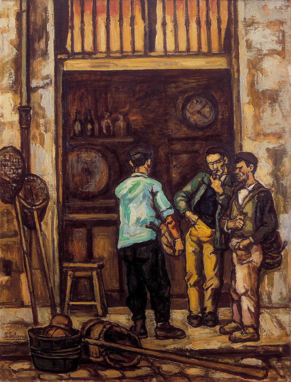 Værtshuset i Santander (Spanien) 1944-1945 (olie på lærred) af Jose Gutierrez Solana