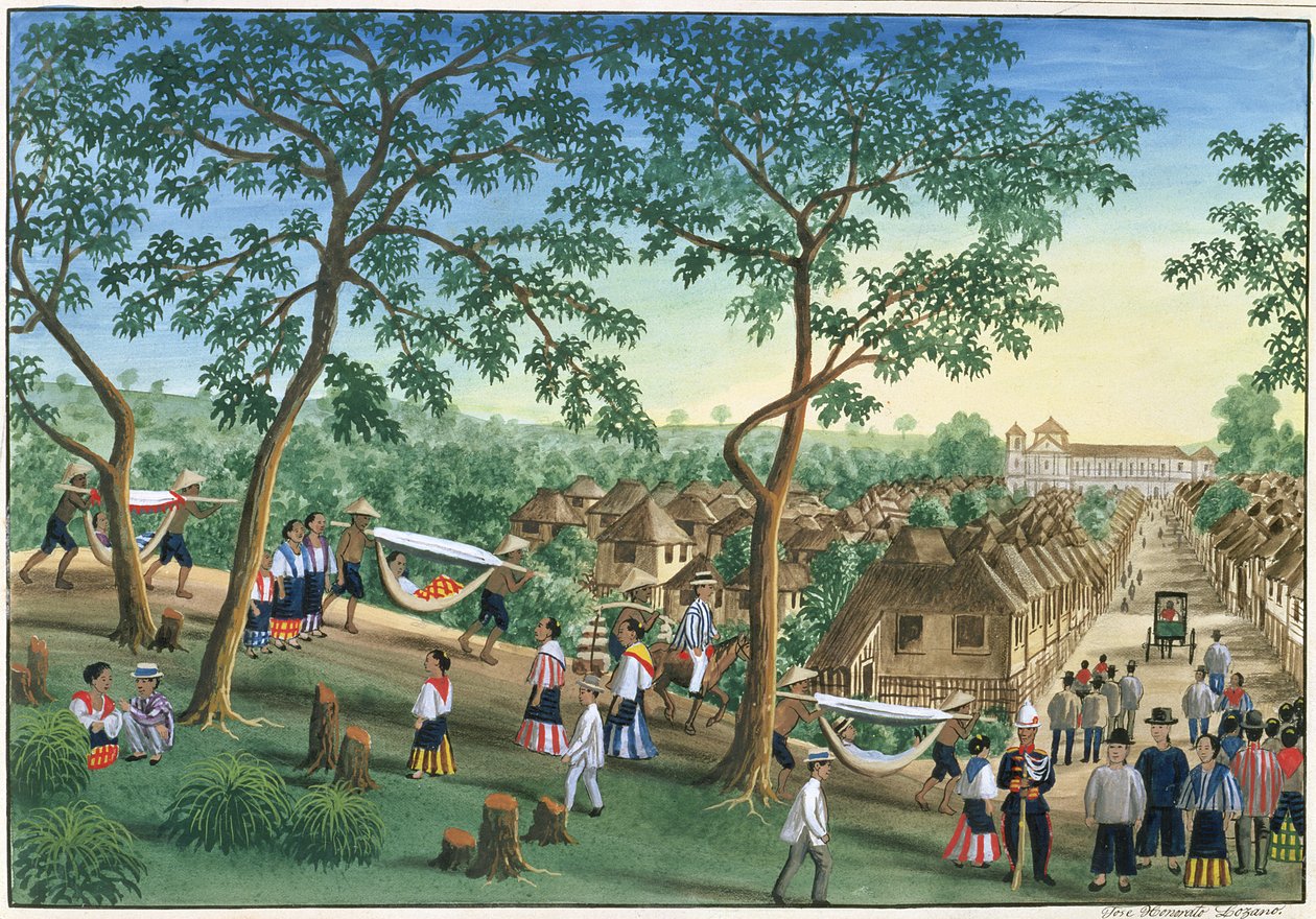 Udflugt til Antipolo Fiesta, fra "The Febus Album of Views In and Around Manila", ca. 1845 af Jose Honorato Lozano