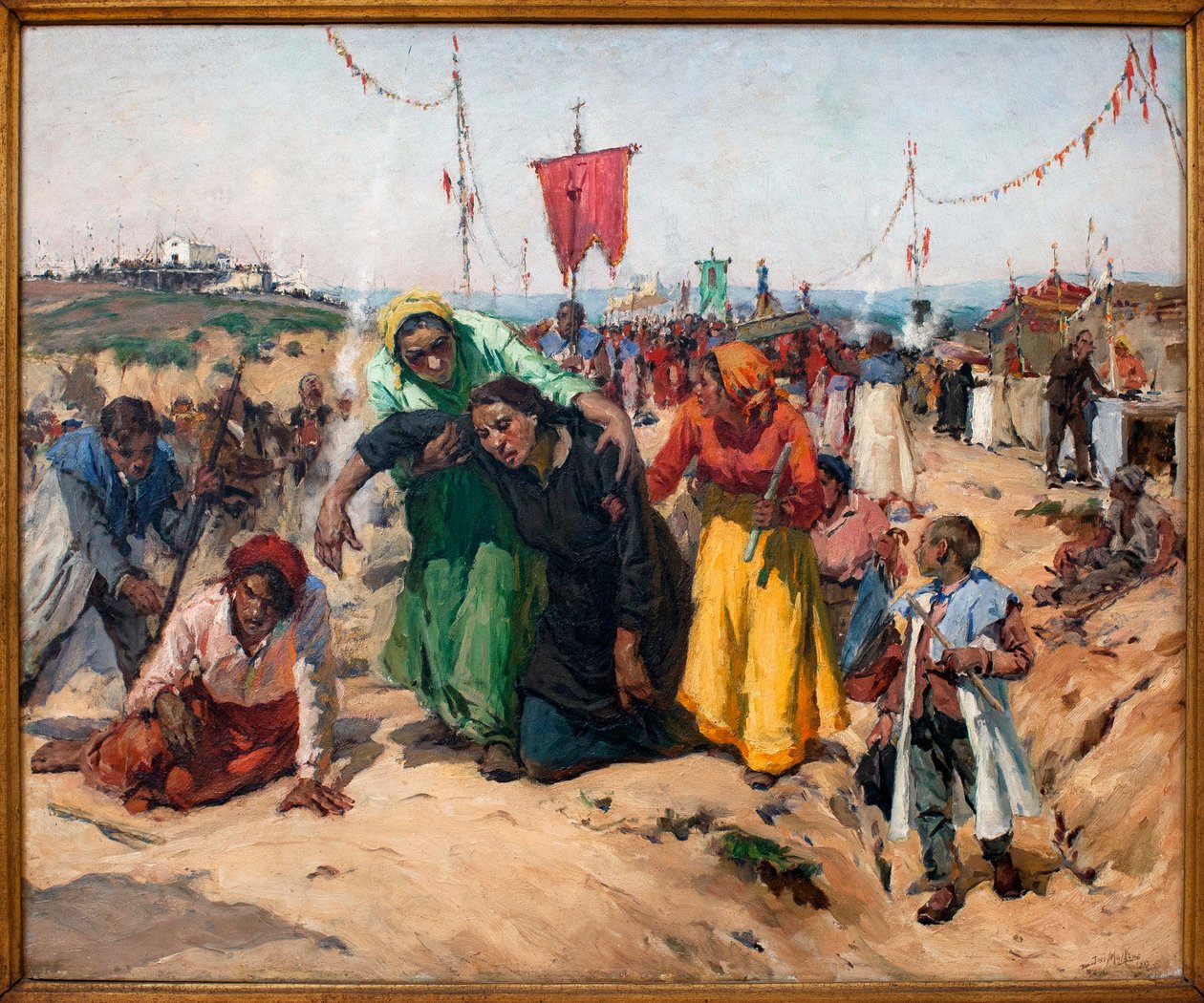 Løfterne; Maleri af Jose Malhoa (1855-1933), Olie på træ af José Malhoa
