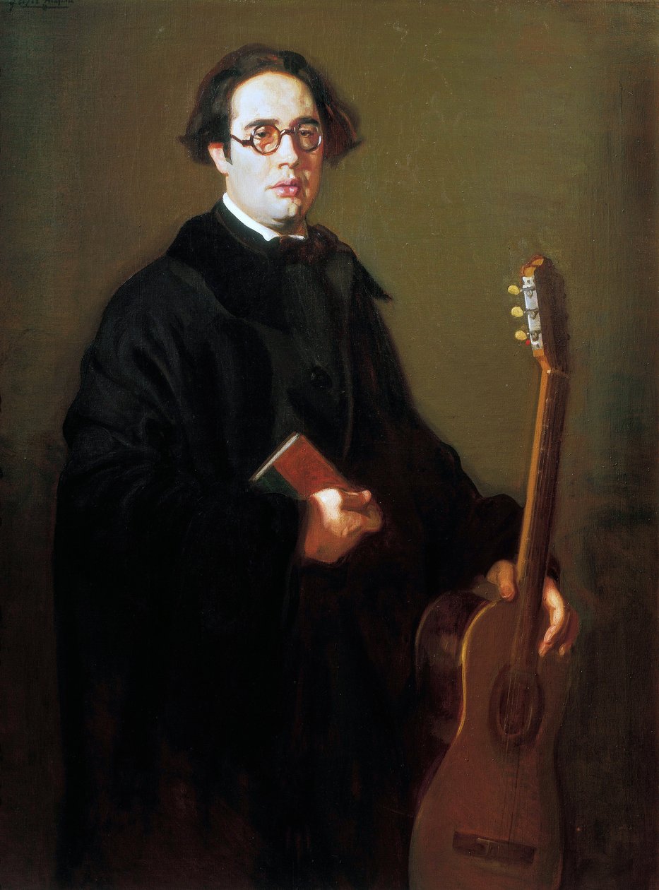 Portræt af Andres Segovia af Jose Maria Lopez Mezquita