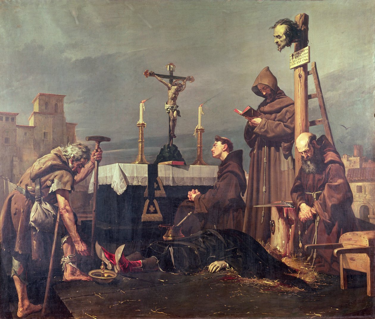 Halshugning af Don Alvaro de Luna (olie på lærred) af Jose Maria Rodriguez de Losada