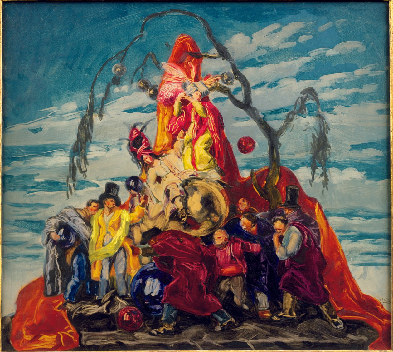 Forberedende studie til et gobelin, ca. 1922-24 (olie på papir lagt om bord) af Jose Maria Sert y Badia