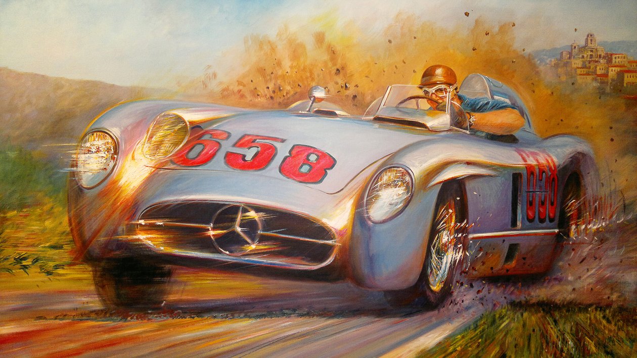 I Mille Miglia, Juan Manuel Fangio, Mercedes Benz 300 SL af Jose Maria Villafuerte