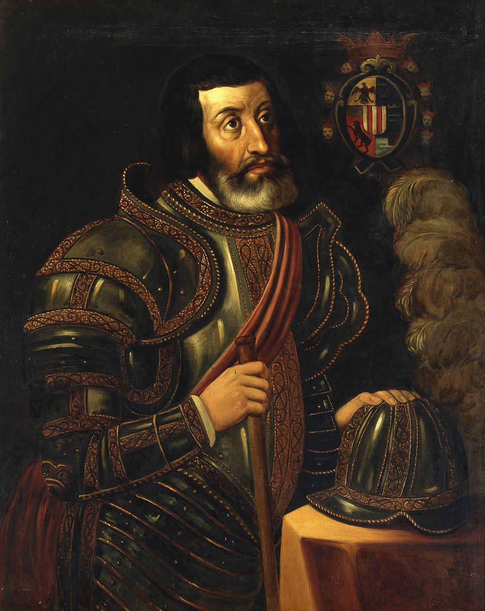 Portræt af Fernand Cortez (Hernan Cortez af José Salomé Pina
