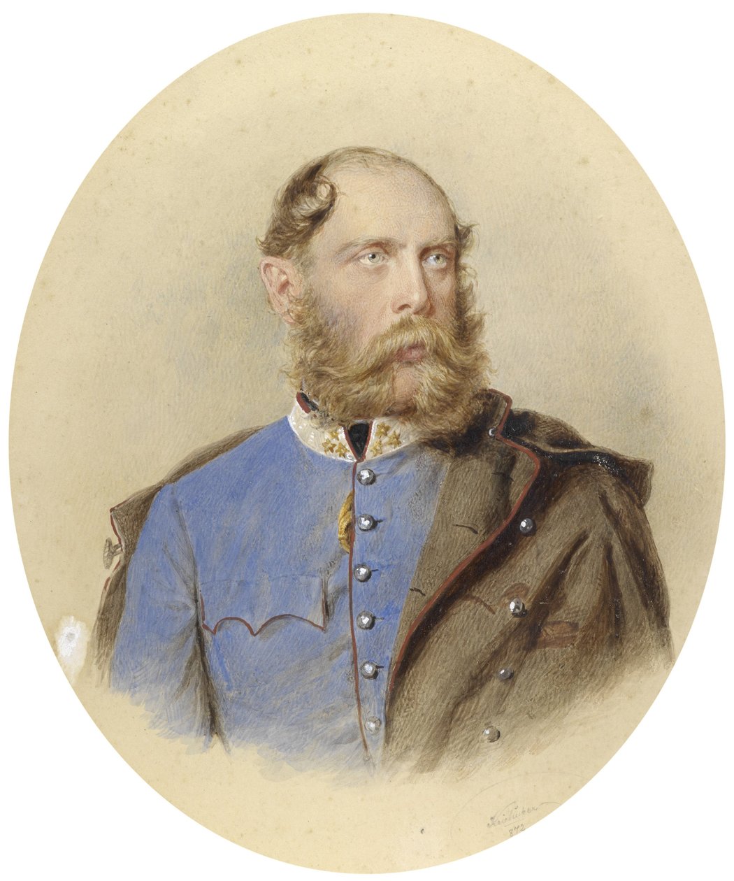 Portræt af ærkehertug Carl Ludwig som oberst ved Uhlan -regimentet nr. 7 af Josef Nikolaus Kriehuber