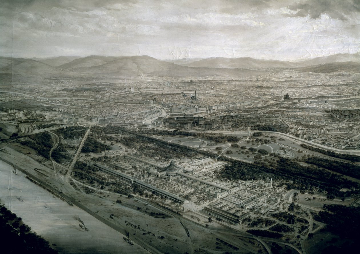 Udsigt over Wien på tidspunktet for verdensudstillingen, 1873 af Josef Langl