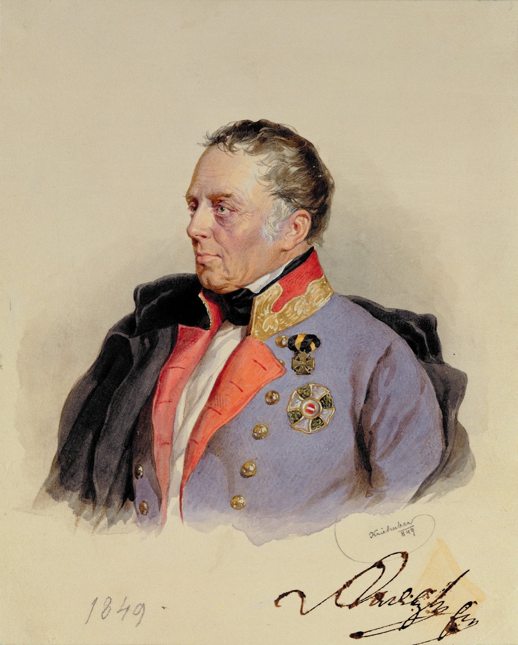 Johann Joseph Wenzel, grev Radetzky (1766-1858) guvernør for de Lombardo-venetianske territorier i midten af 1800-tallet, 1849 af Josef Nikolaus Kriehuber