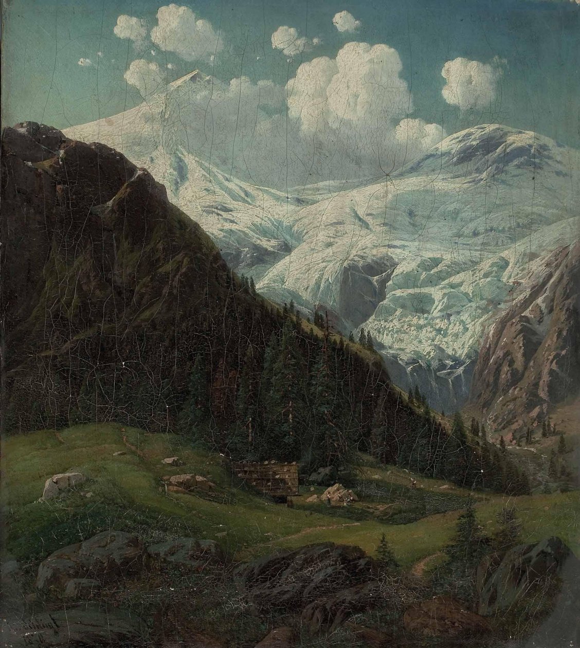 Tiroler Hochalm med udsigt over Hintertux -gletsjeren af Josef von Schlogl