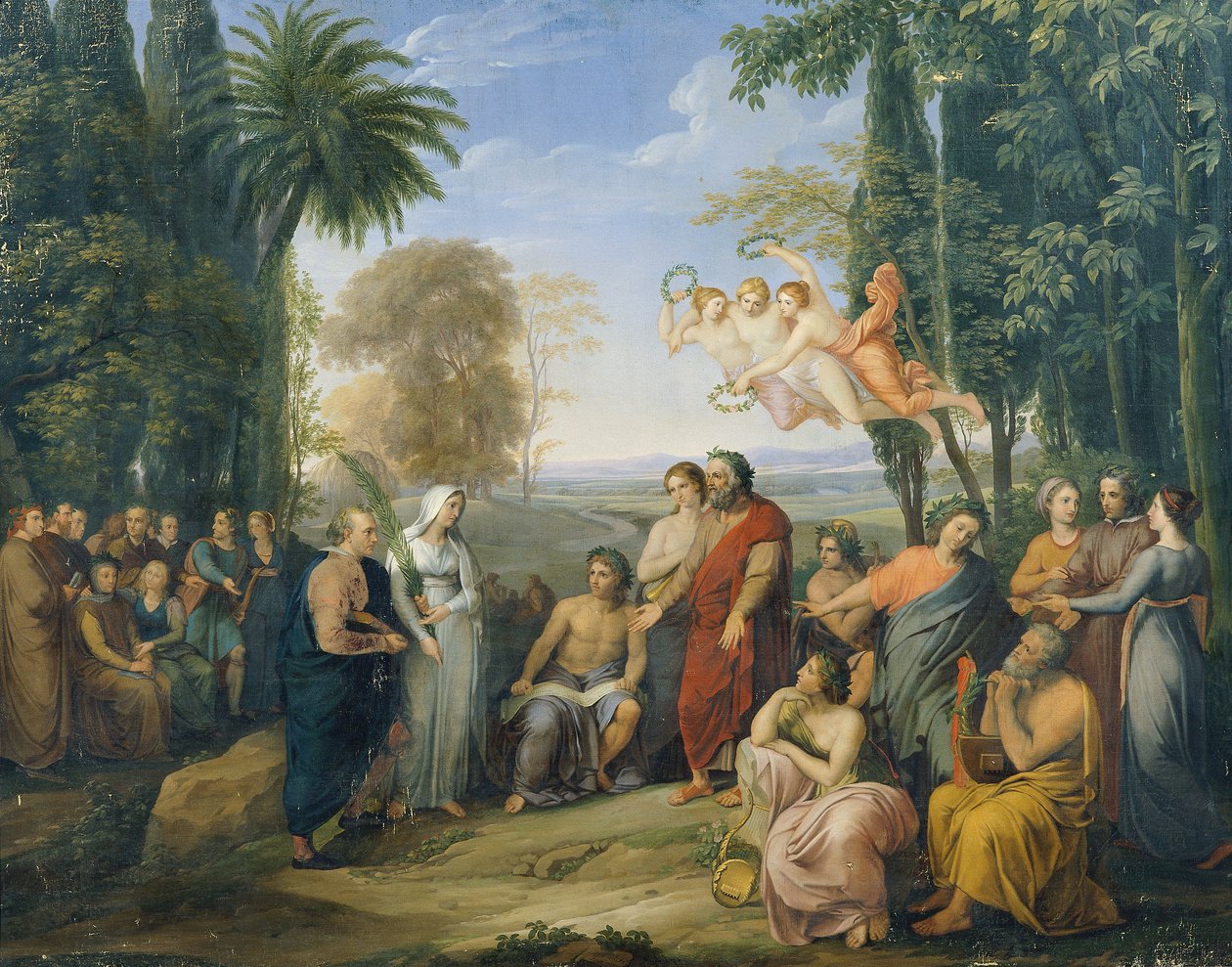 Klopstock blandt digterne i Elysium af Josef Abel