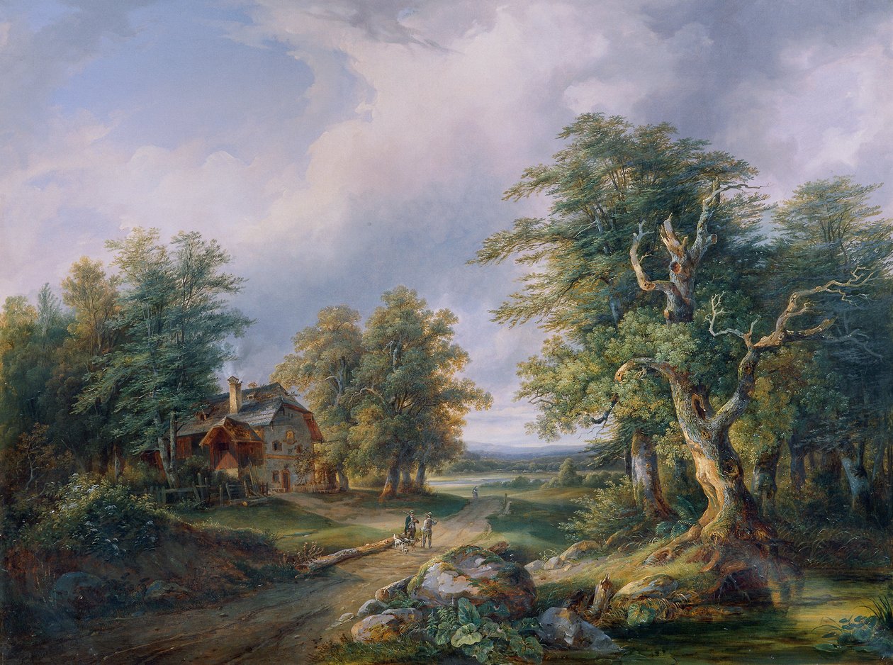 Gård på en skovvej af Josef Altenkopf