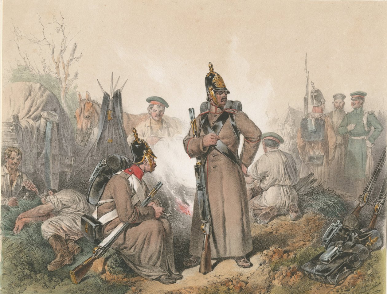 En scene fra uafhængighedskrigen i Ungarn i 1849, ca. 1849 af Josef Anton Strassgschwandtner