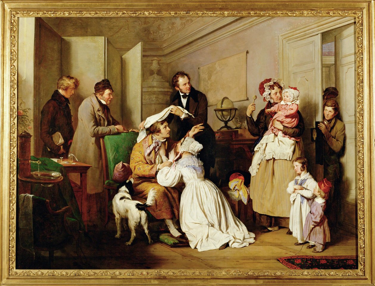 Der Augenarzt - Øjenlægen ... (maleri på lærred) af Josef Danhauser