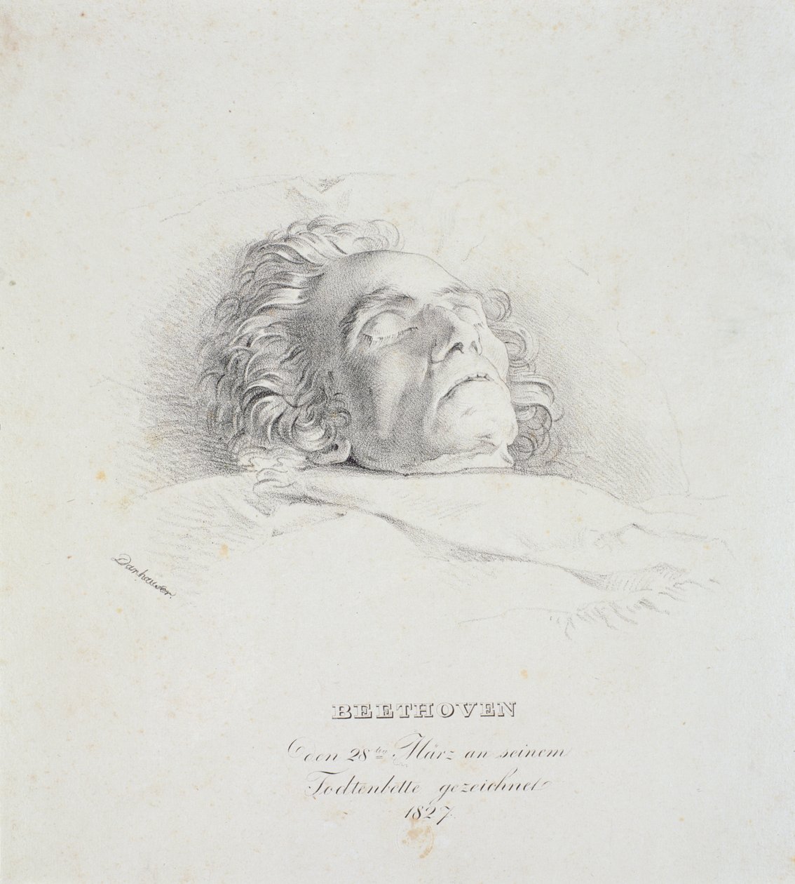 Ludwig van Beethoven (1770-1827) på sit dødsleje, 28. marts 1827 af Josef Danhauser