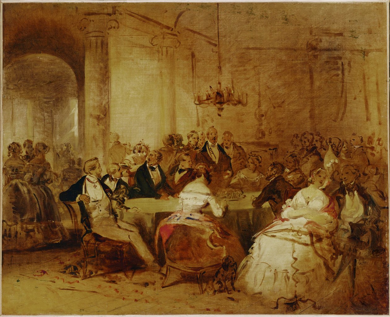 Samfundsscene. Det elegante wienersamfund i Schuberts ... af Josef Danhauser