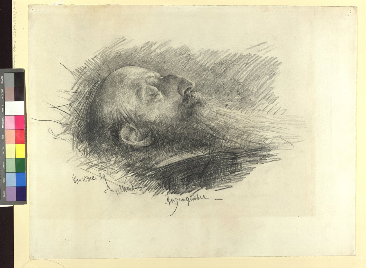 Ludwig Anzengruber på dødslejet af Josef Engelhart