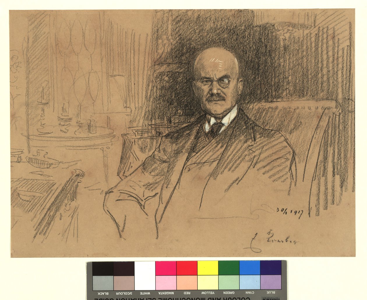 Portræt af Ernest von Koerber, statsmand af Josef Engelhart