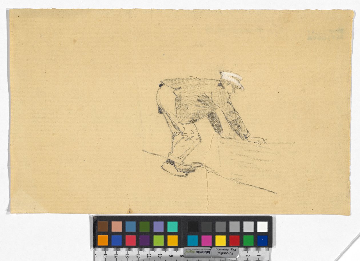 Studie eines Mannes mit Boot af Josef Engelhart