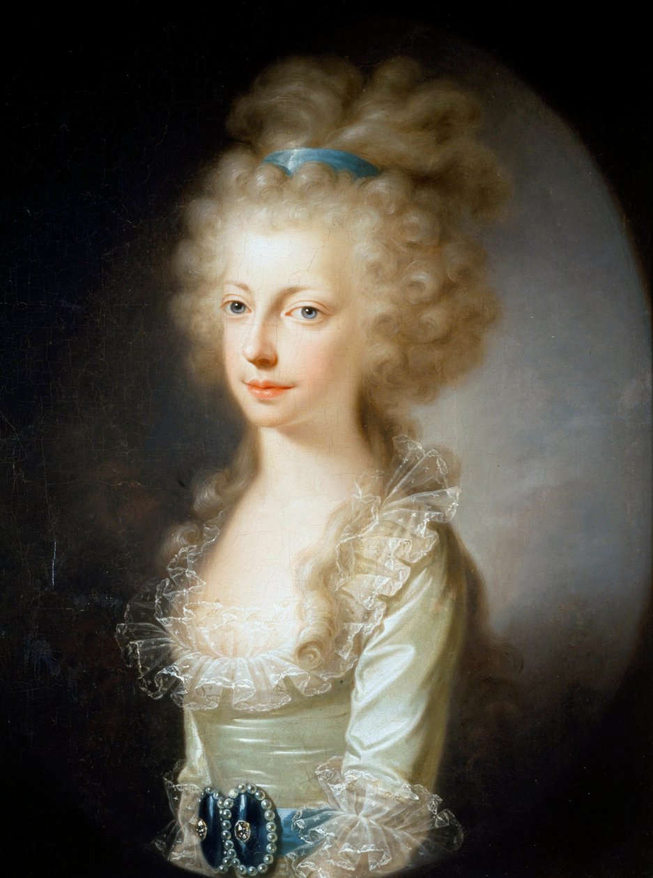 Portræt af ærkehertuginde Maria Clementina af Østrig 1777-1801, 1796. af Josef Hickel