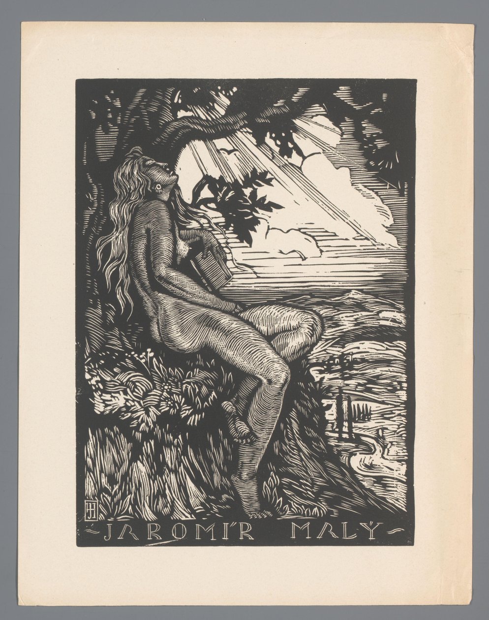 Ex libris af Jaromír Malý af Josef Hodek