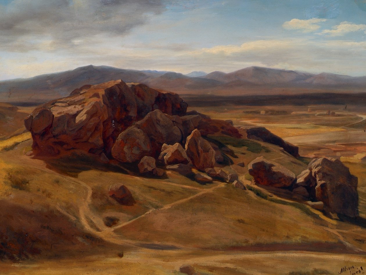 Bjerglandskab nær Athen ("Areopag") af Josef Hoffmann