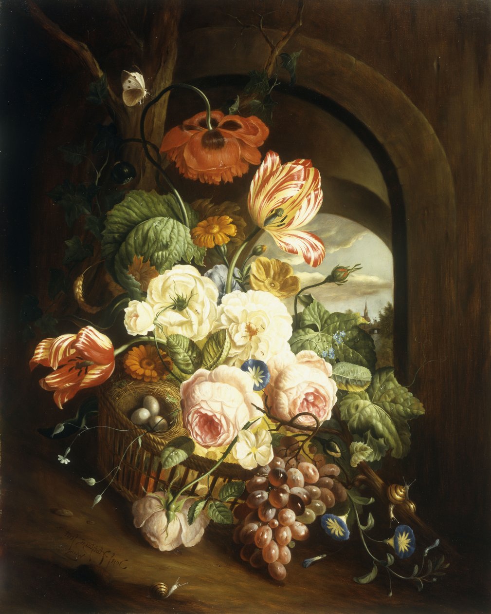 Stilleben med diverse blomster af Josef Holstayn