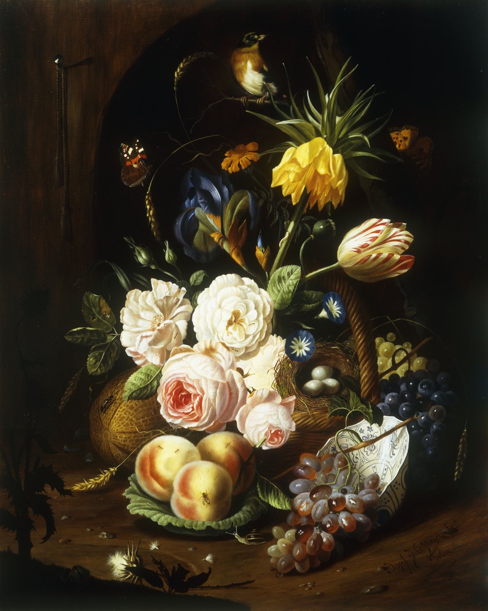 Stilleben med diverse blomster af Josef Holstayn