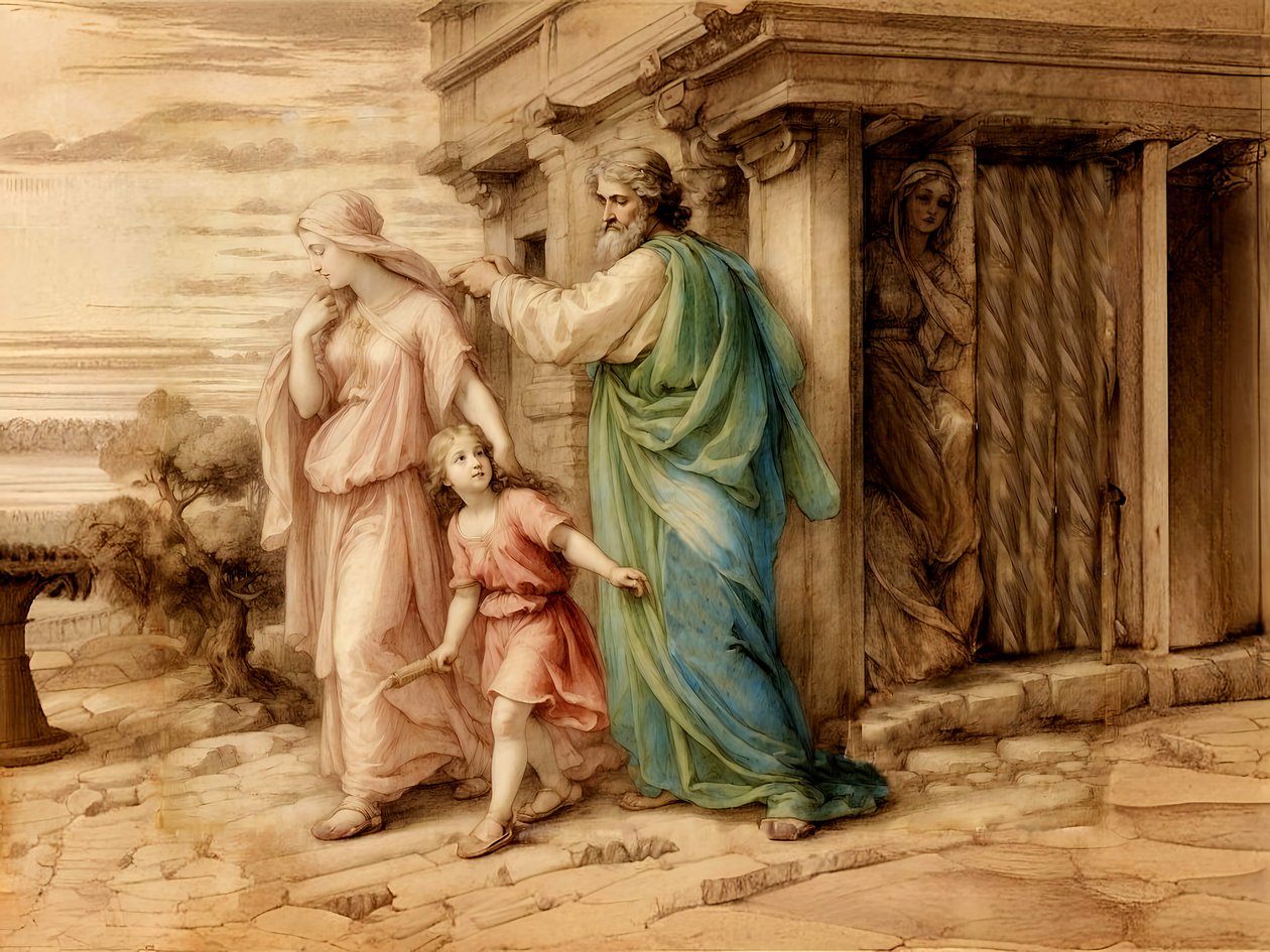 A1_Genesis_27-Hagar og Ismael sendt bort af Josef Johann Michel