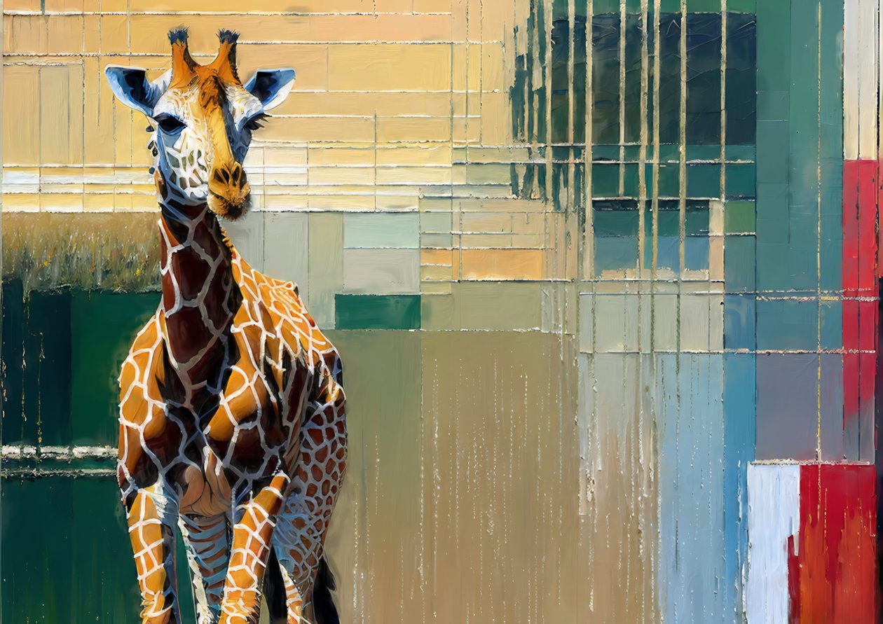 Dyr: giraffer 4 af Josef Johann Michel