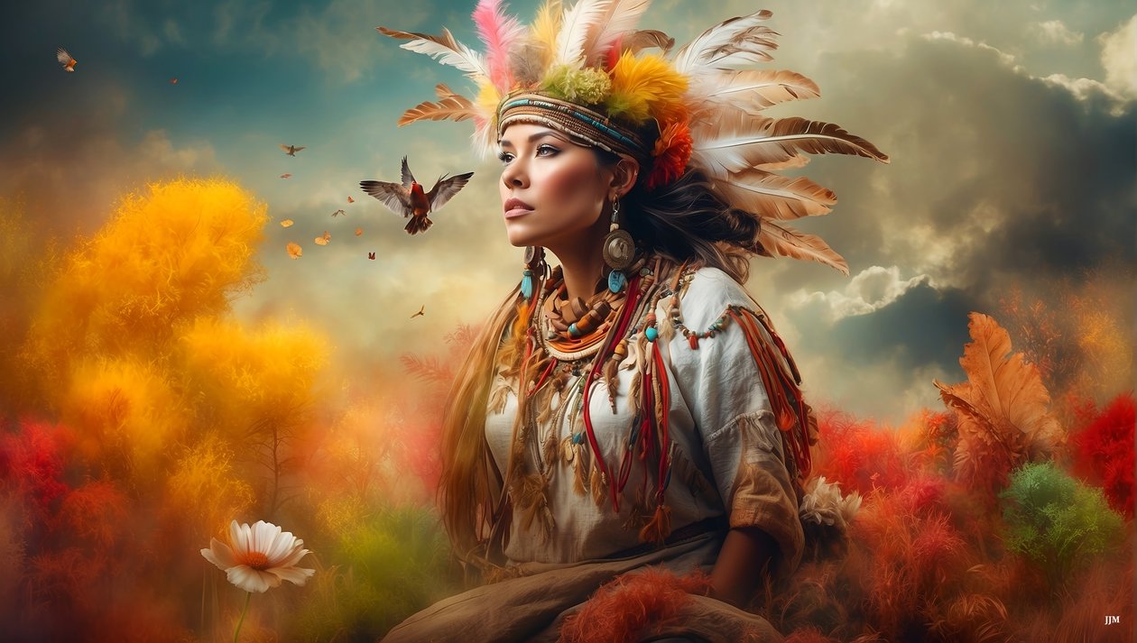 Dreamcore_dreamlike_scene-native american_04 af Josef Johann Michel