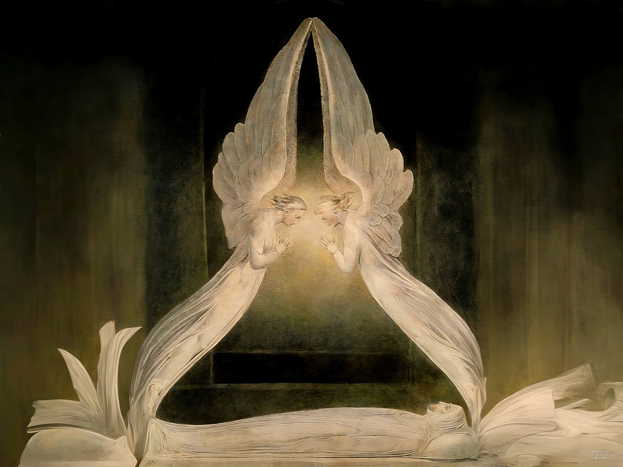 JJM-recreate_Blake-W_Christ i graven bevogtet af engle af Josef Johann Michel