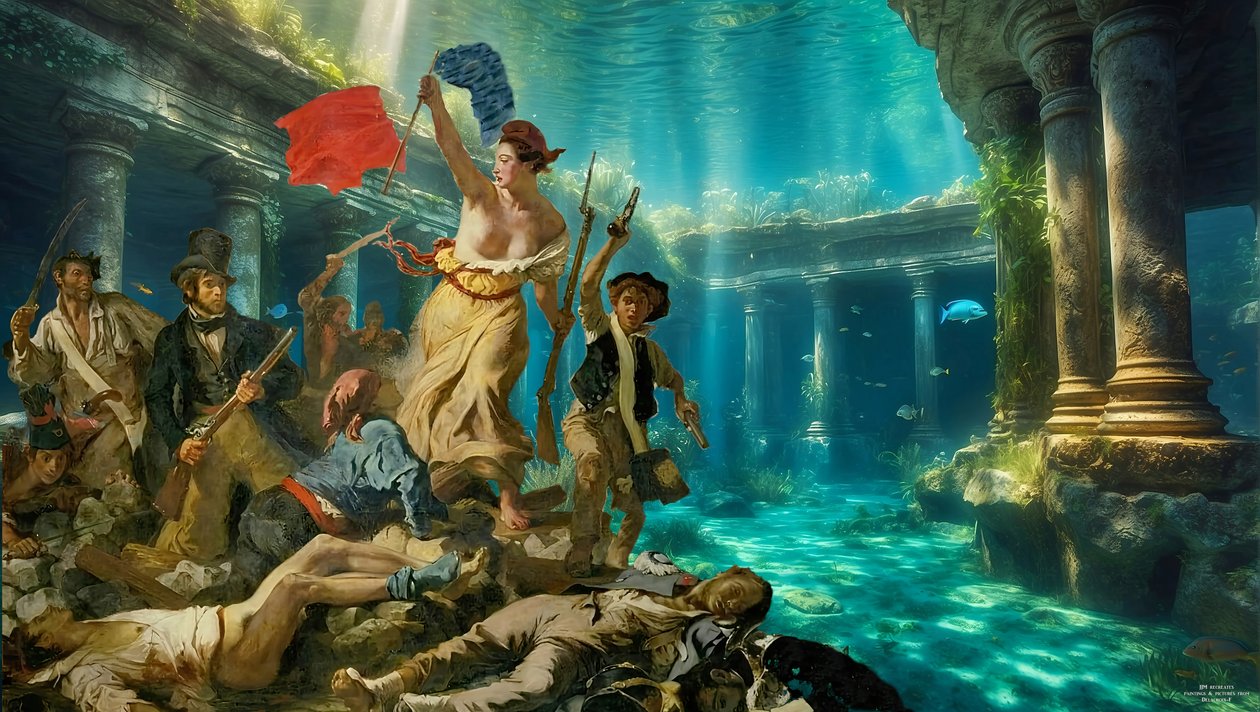 JJM-recreate_Delacroix_Frihed for folket_under vandet af Josef Johann Michel