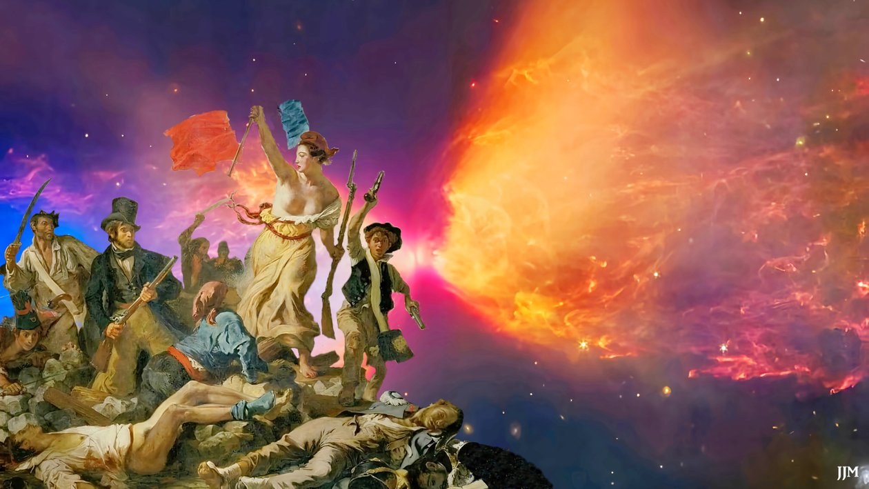 JJM-recreate: Delacroix-F_Liberty for the people+JWST af Josef Johann Michel