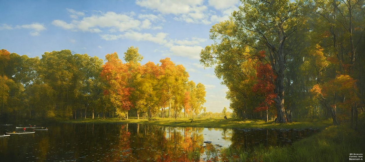 JJM genskaber Bierstadt-A: Autumn Forest af Josef Johann Michel