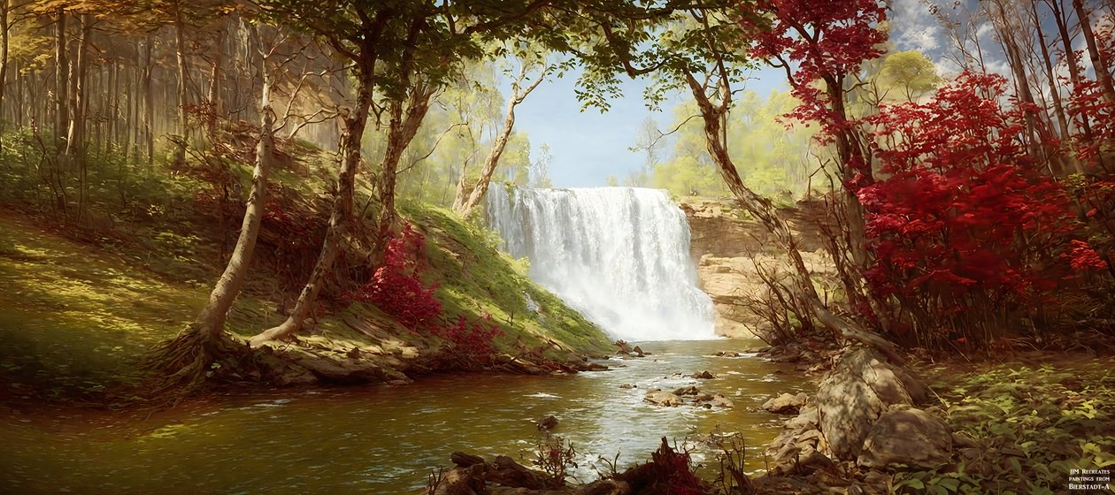 JJM genskaber Bierstadt-A: Minnehaha Falls af Josef Johann Michel