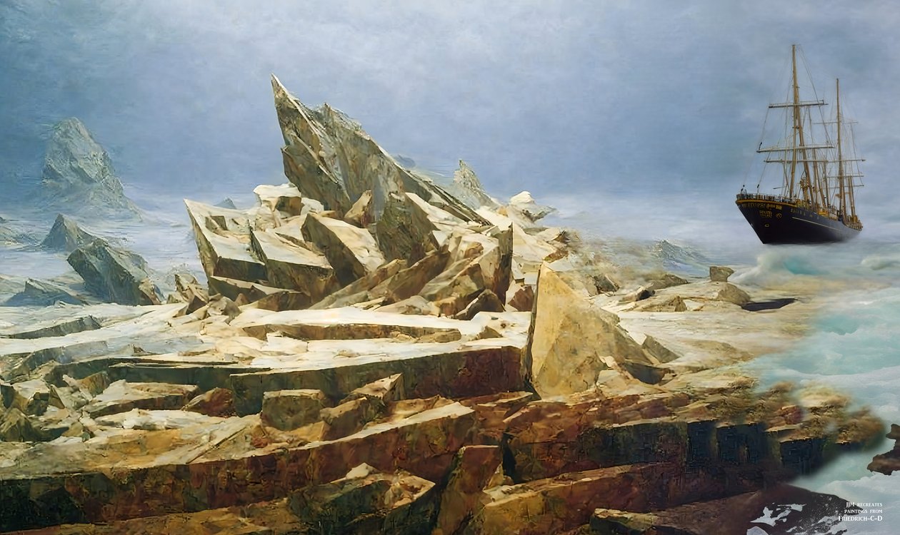 JJM genskaber Friedrich-C-D: The Arctic Ocean (før katastrofen) af Josef Johann Michel