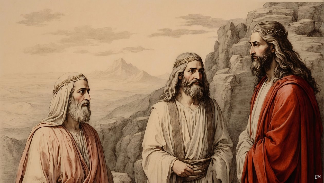 Jesus_Forklaring med Moses og Elias_01 af Josef Johann Michel