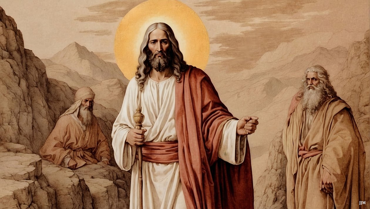 Jesus_Forklaring med Moses og Elias_02 af Josef Johann Michel