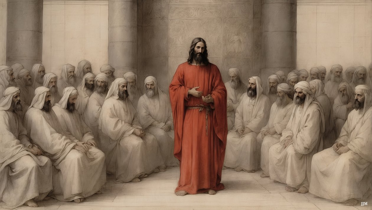 Jesus_anklaget for jødernes høje råd_02 af Josef Johann Michel