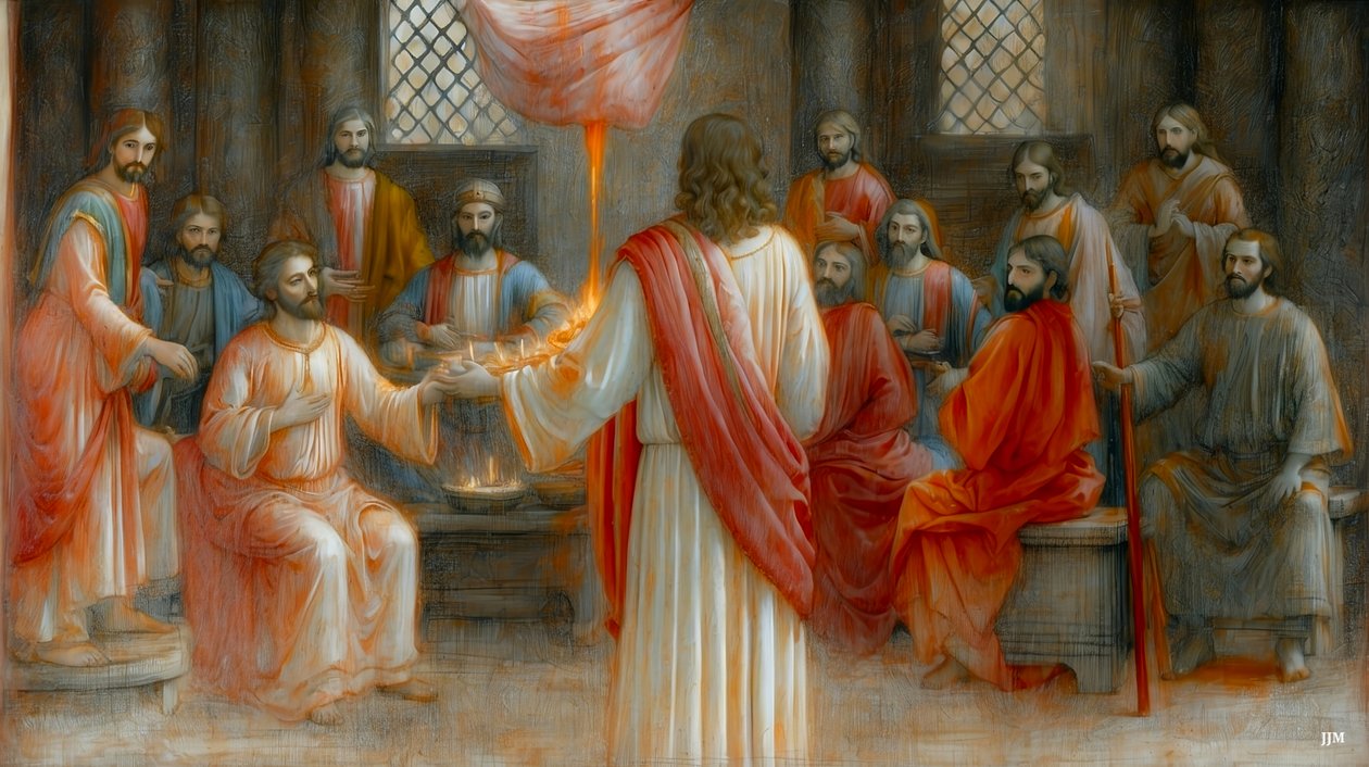 Jesus_viser sig for disciplene_02 af Josef Johann Michel
