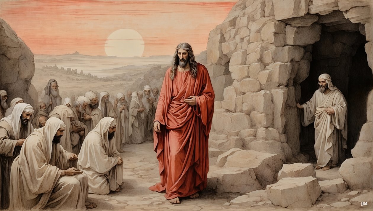 Jesus_vækker Lazarus fra de døde_01 af Josef Johann Michel
