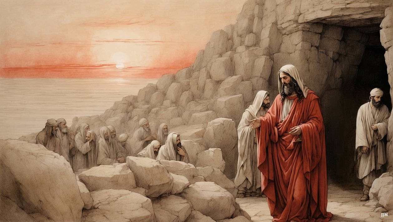 Jesus_opvækker Lazarus fra de døde_03 af Josef Johann Michel